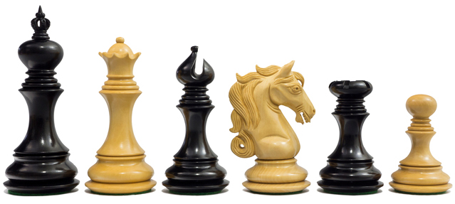 The Cavalry Series Chessmen Ebony 4.25