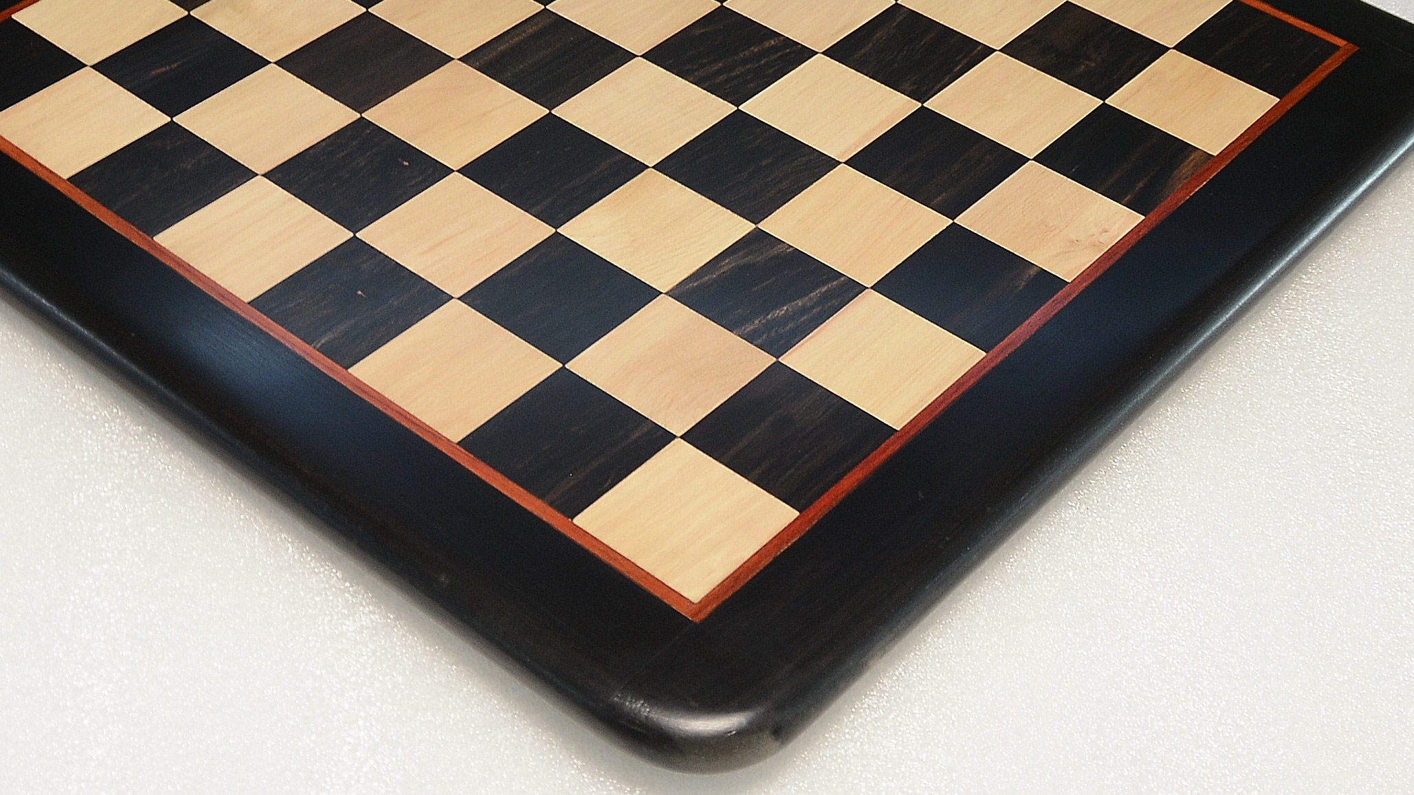 Wooden Chess Board Genuine Ebony Wood with Red outer line 18