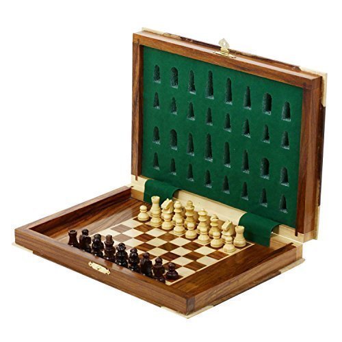 Book Shape Travel Wood Magnetic Chess Set 9